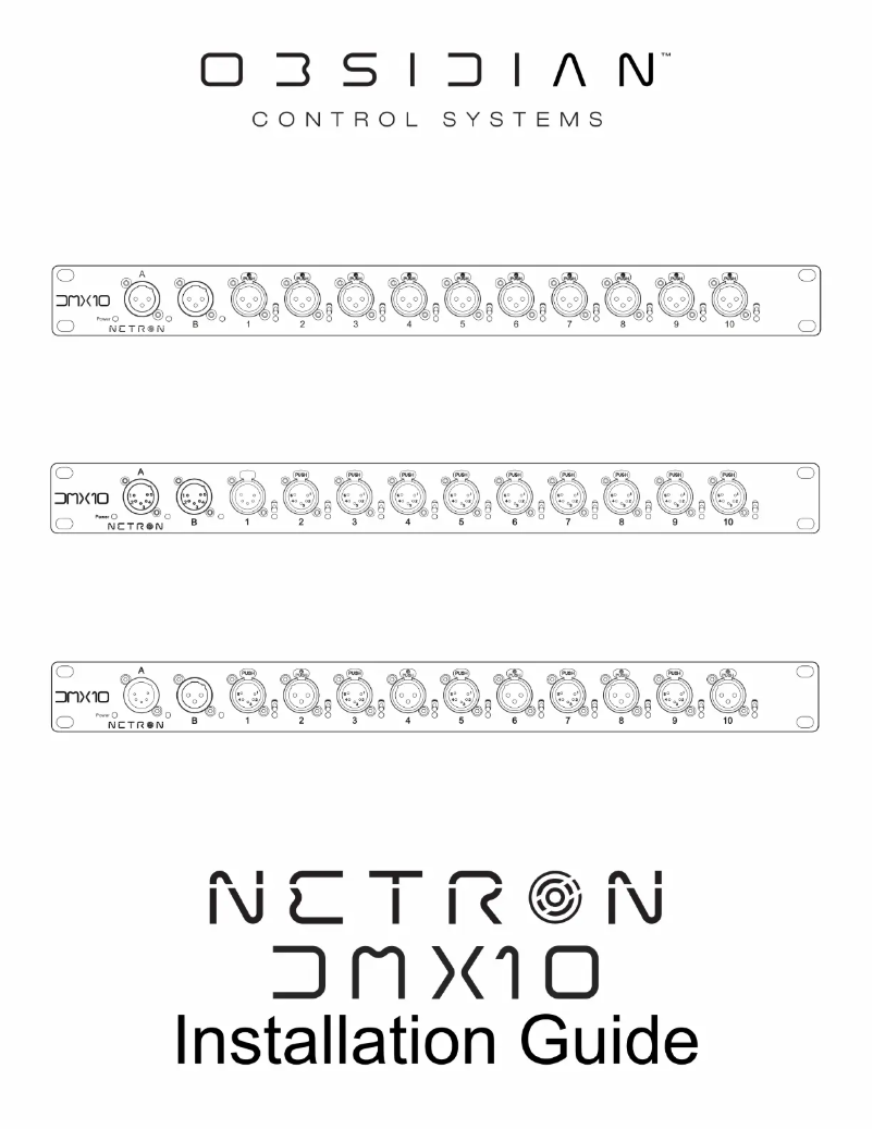 Page n°1 - Guide d'installation Obsidian Netron DMX10