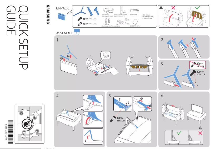 Page 1 de la notice Guide d'installation Samsung UN55KS9500F