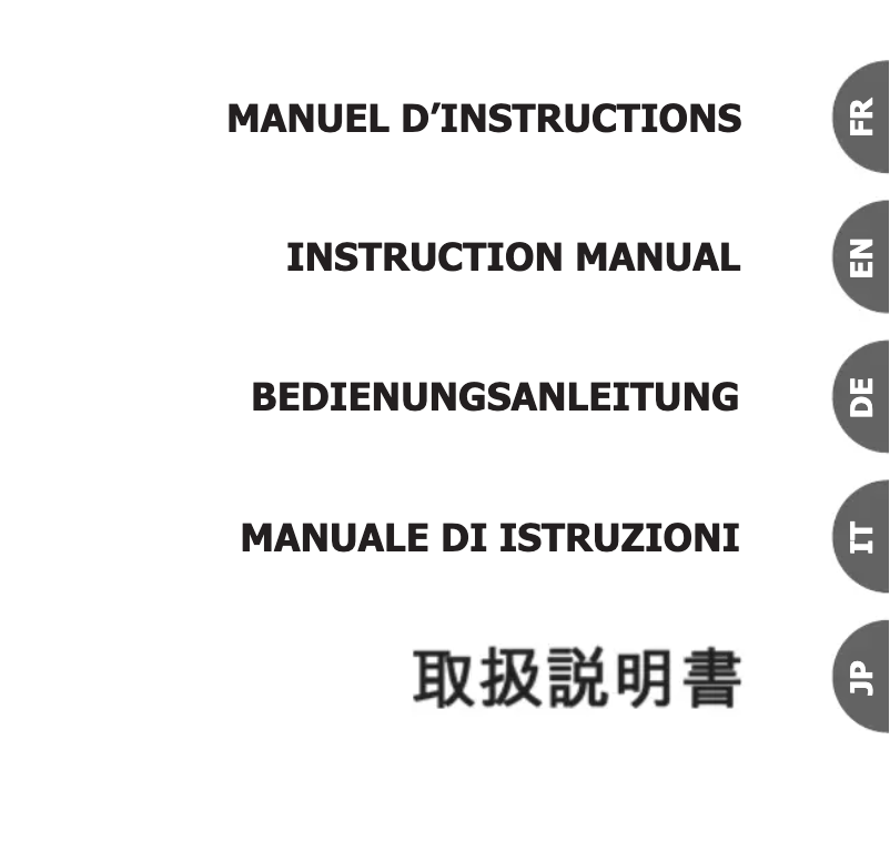Image de la première page du manuel de l'appareil ORI60138