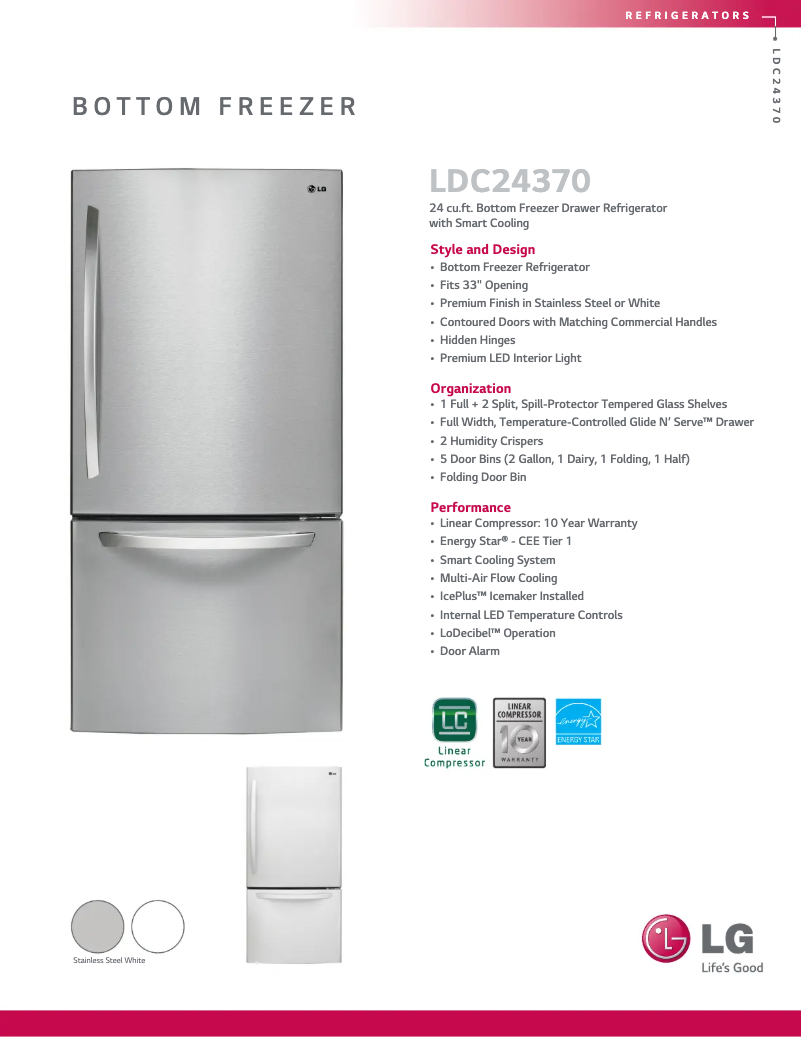 Image de la première page du manuel de l'appareil LDC24370SW