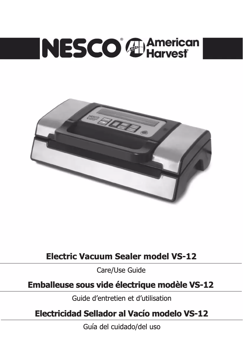Page 1 de la notice Manuel utilisateur Nesco VS-12