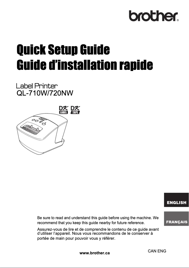 Page 1 de la notice Manuel utilisateur Brother QL-720NW