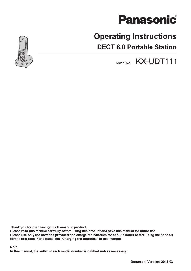 Page 1 de la notice Manuel utilisateur Panasonic PNKE1118Z1
