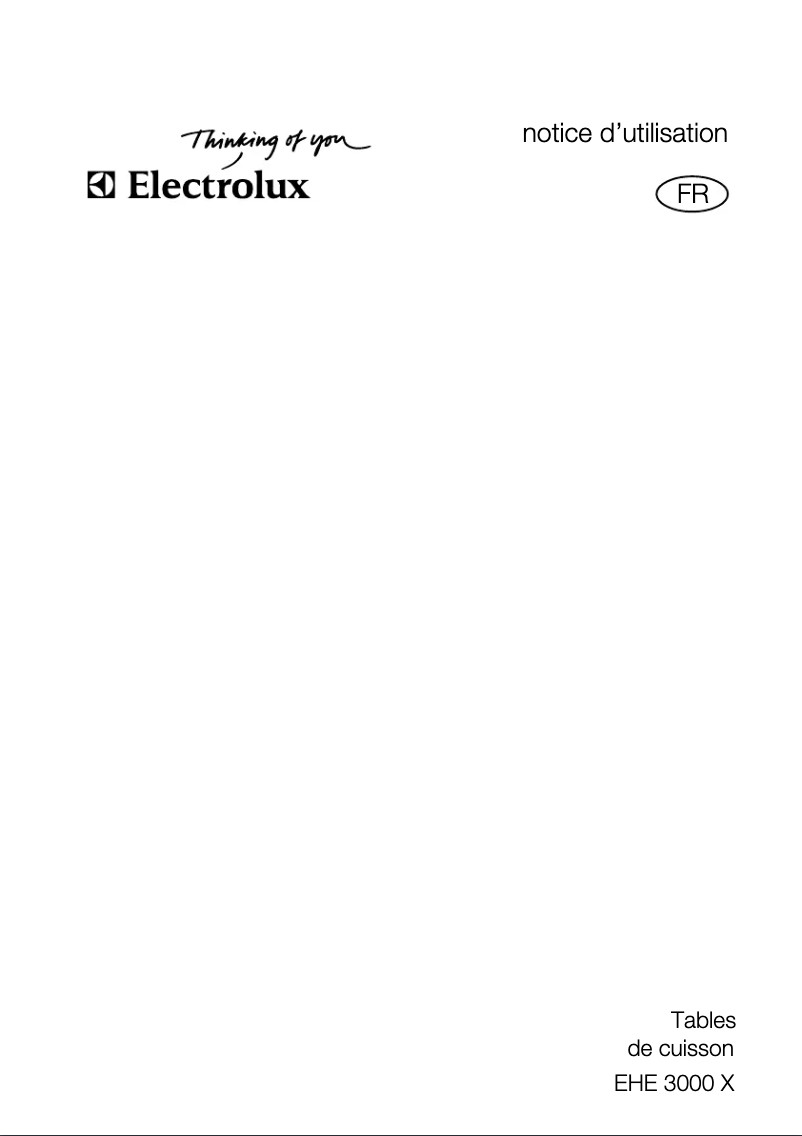 Page 1 de la notice Manuel utilisateur Electrolux EHE3000X