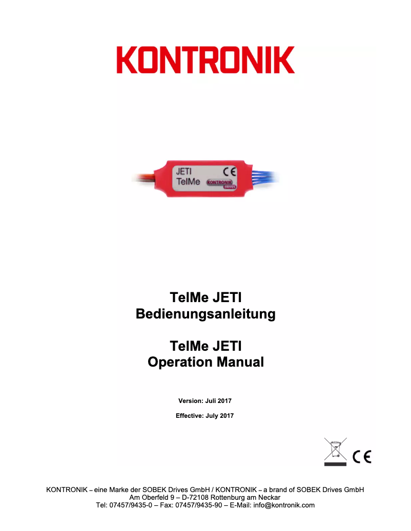 Page 1 de la notice Manuel utilisateur KONTRONIK 9770