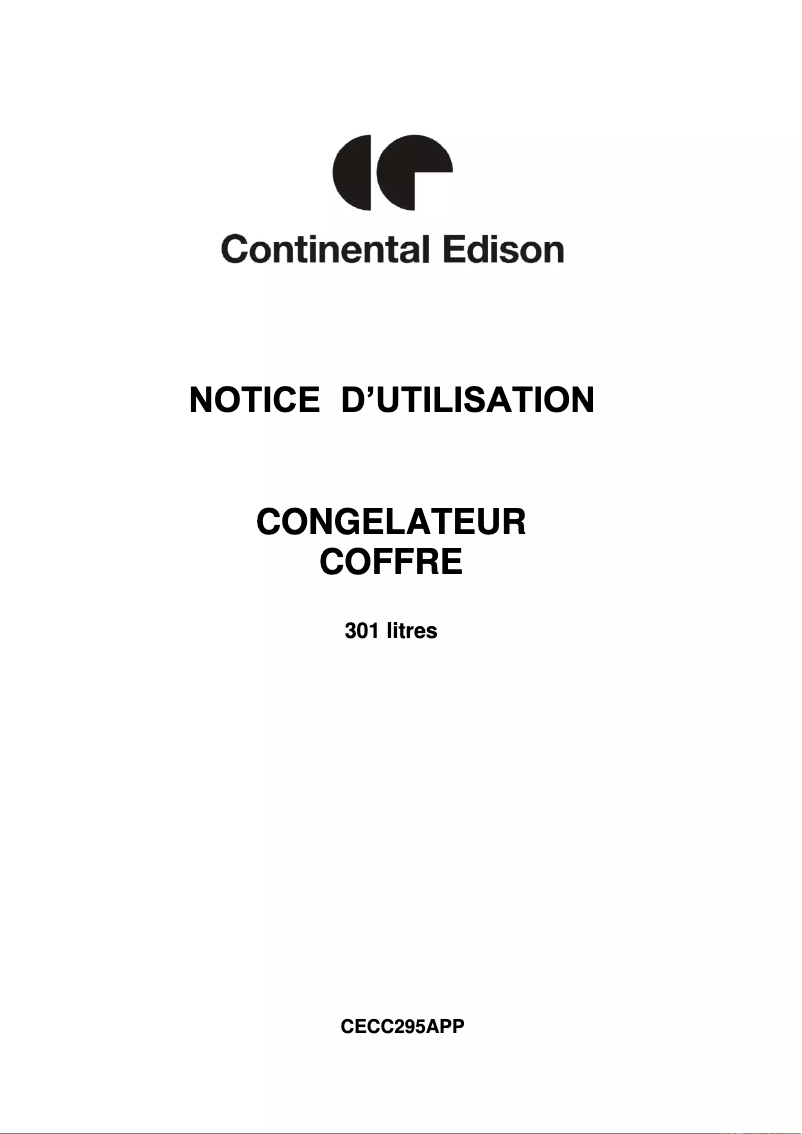 Page 1 de la notice Manuel utilisateur Continental Edison CECC295APP