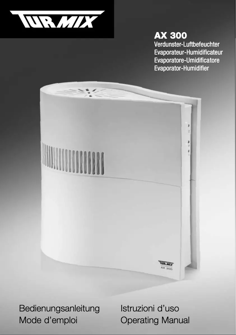 Page 1 de la notice Manuel utilisateur Turmix Humidifiers AX 300