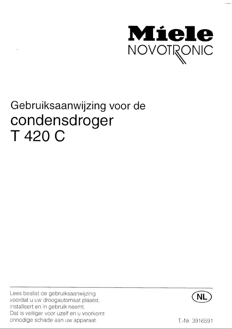 Image de la première page du manuel de l'appareil Novotronic T 420 C