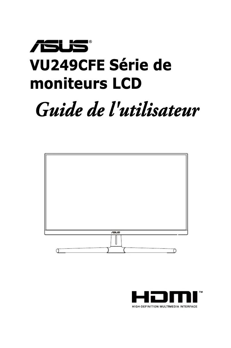 Page 1 de la notice Manuel utilisateur Asus VU249CFE