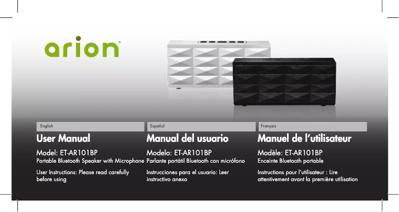 Page 1 de la notice Manuel utilisateur Eagle Arion ET-AR101BP
