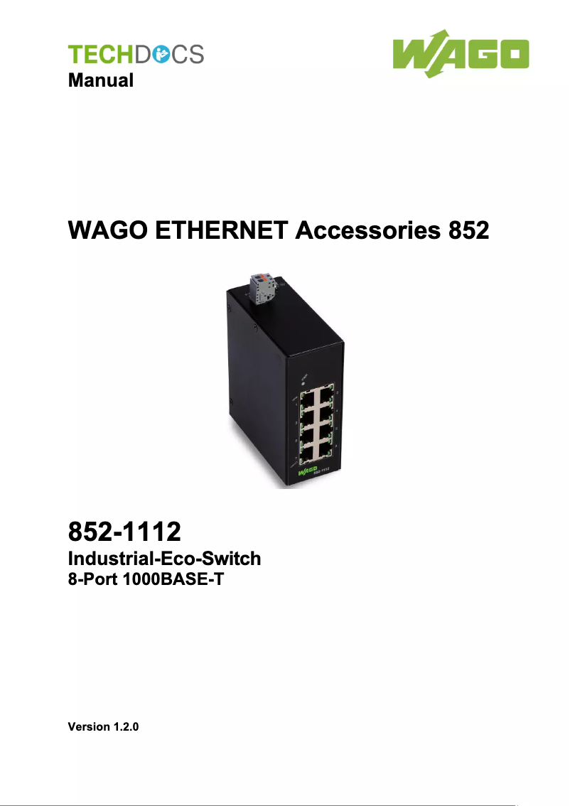 Image de la première page du manuel de l'appareil 852-1112