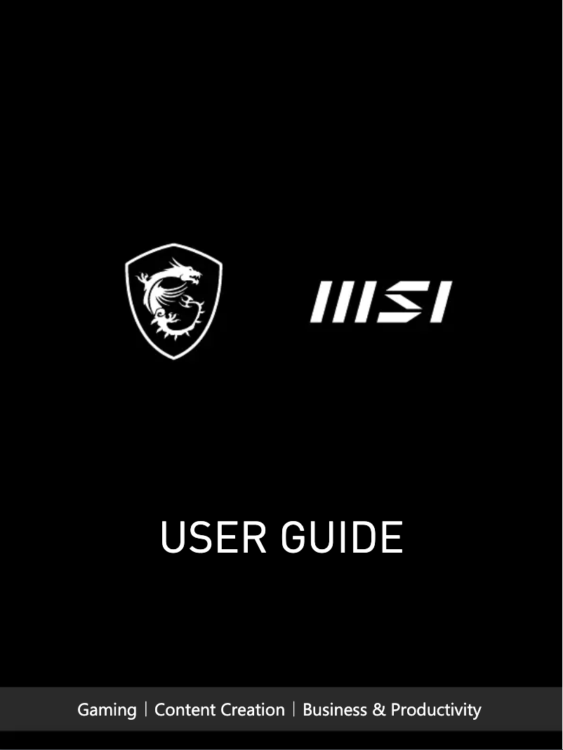 Page 1 de la notice Manuel utilisateur MSI Stealth GS77