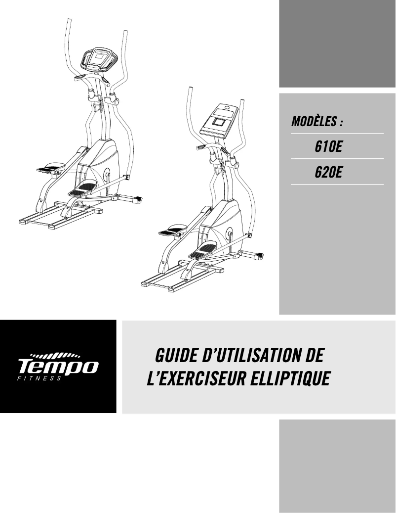 Page 1 de la notice Manuel utilisateur Tempo Fitness 620E