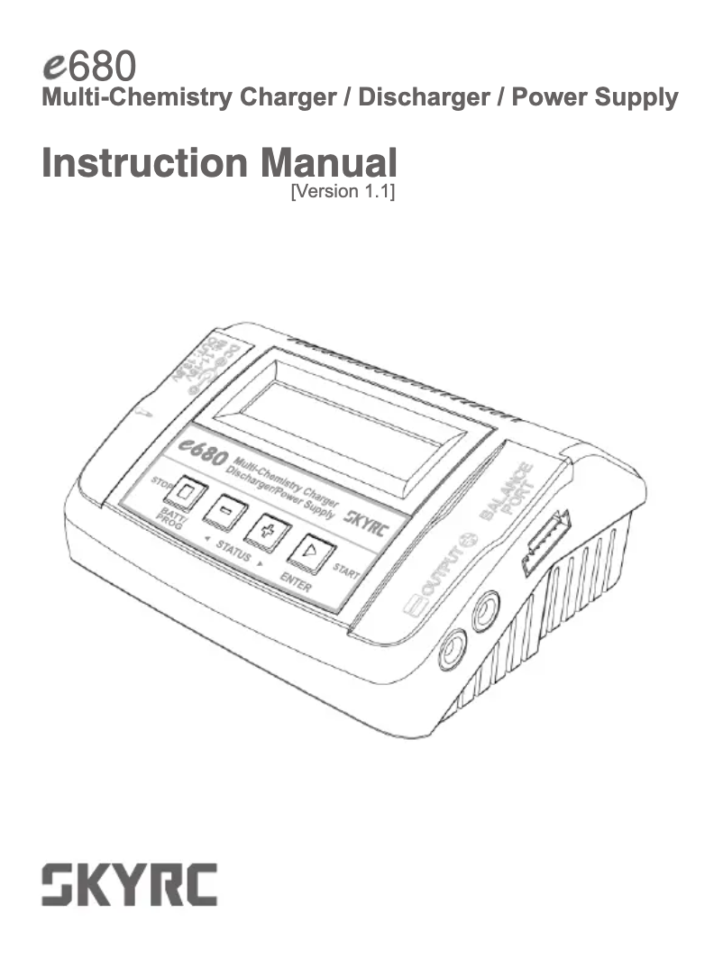 Image de la première page du manuel de l'appareil e680