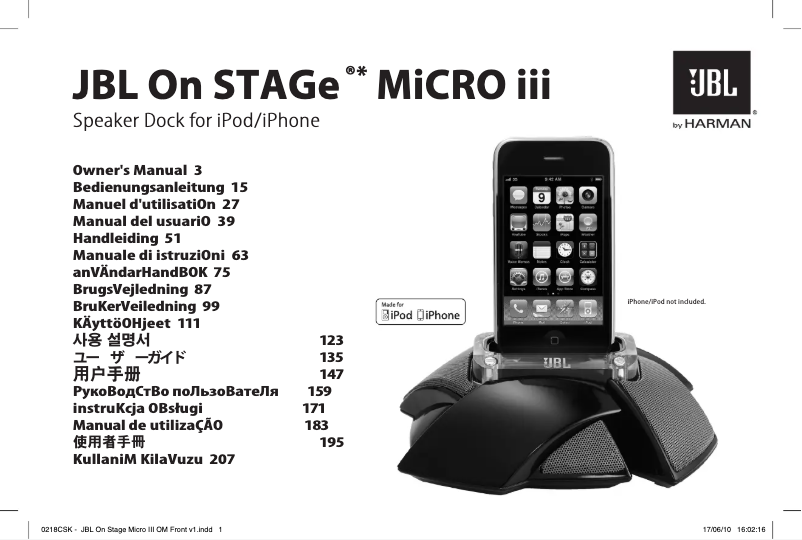 Image de la première page du manuel de l'appareil On Stage Micro III