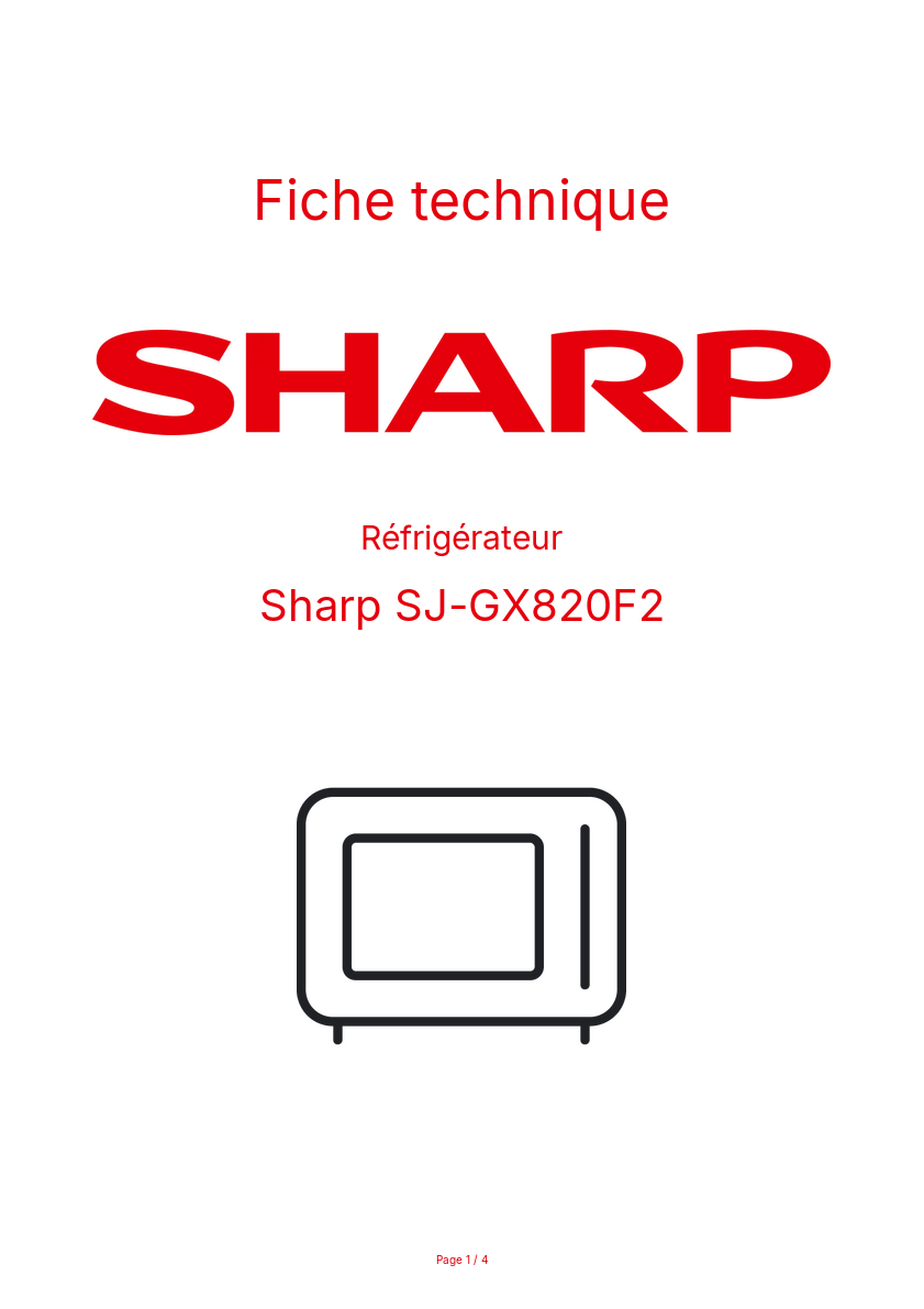 Image de la première page du manuel de l'appareil SJ-GX820F2