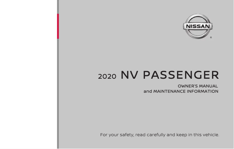 Página 1 del manual Manual de usuario Nissan NV Passenger (2020)