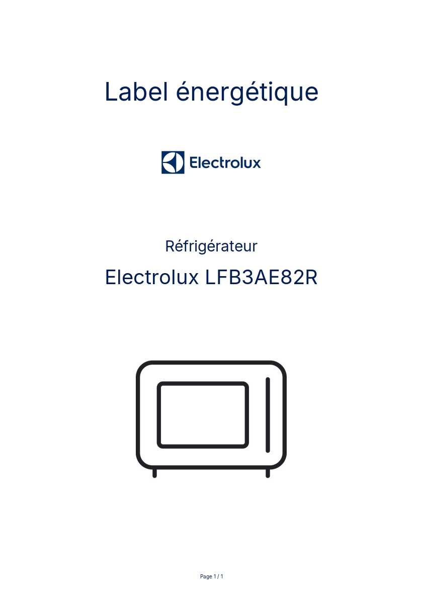 Image de la première page du manuel de l'appareil LFB3AE82R