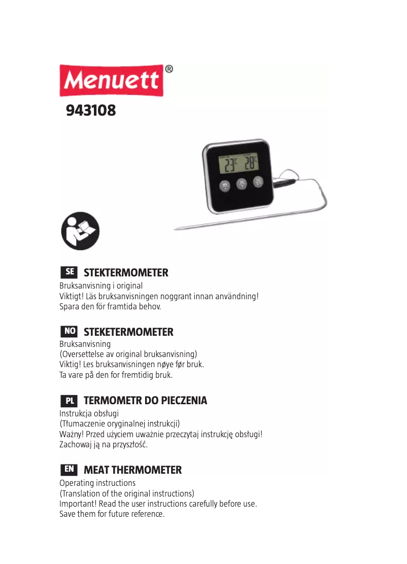 Page n°1 - Manuel utilisateur Menuett 943-108