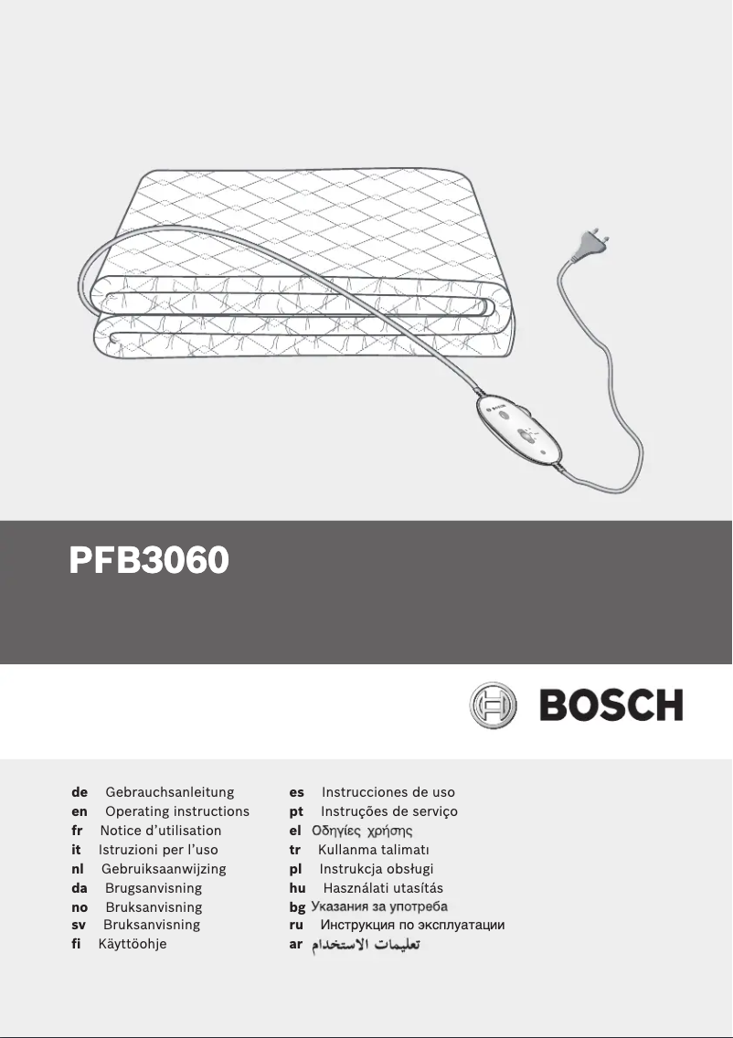 Page 1 de la notice Manuel utilisateur Bosch PFB3060