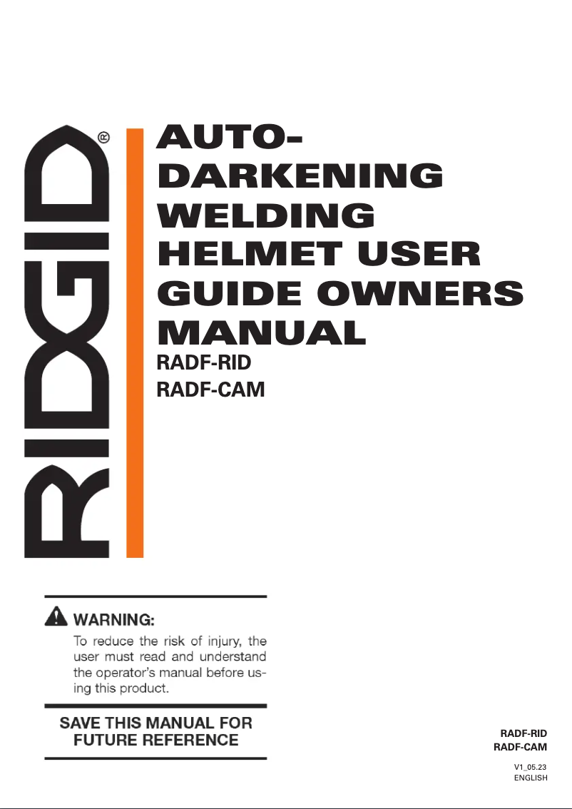 Página 1 del manual Manual de usuario Ridgid RADF-CAM