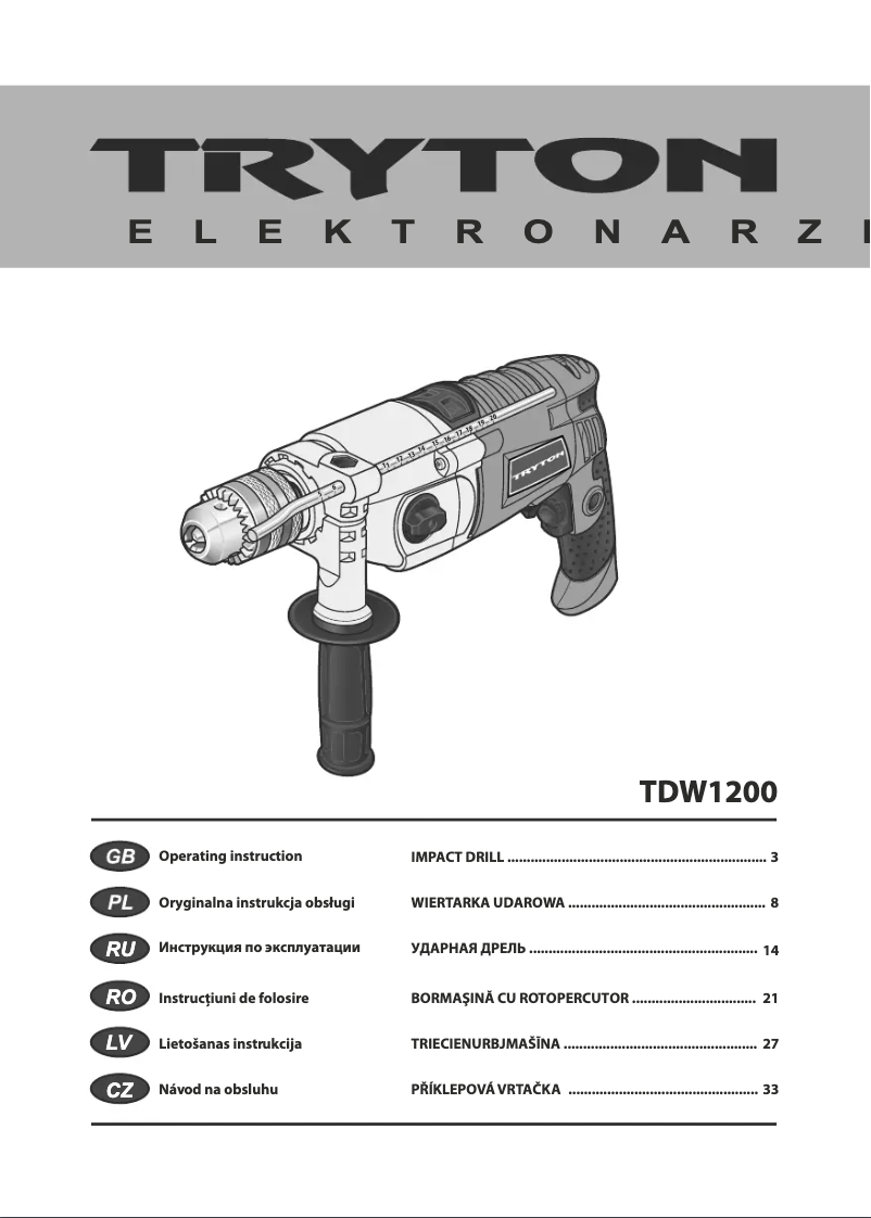 Página 1 del manual Manual de usuario Tryton TDW1200