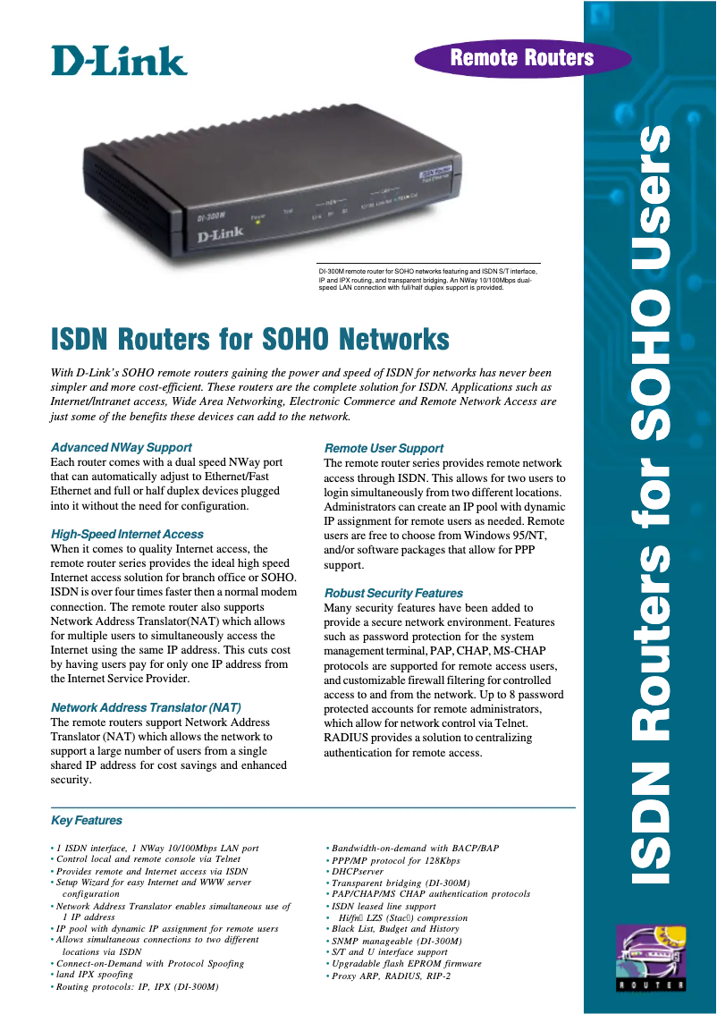 Page 1 de la notice Fiche technique D-Link DI-300