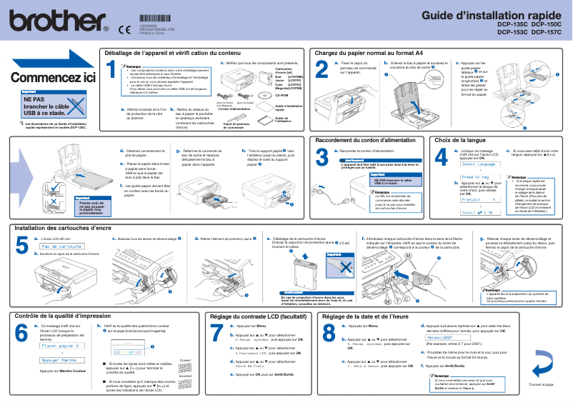 Page 1 de la notice Manuel utilisateur Brother DCP-157C