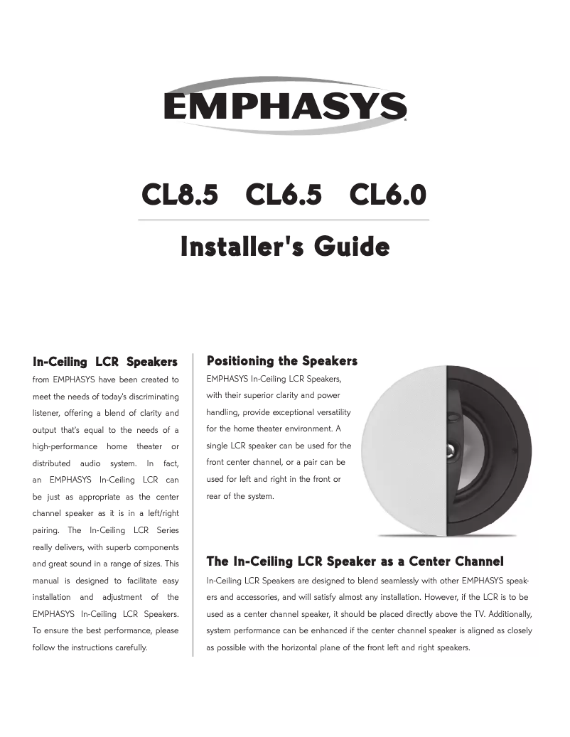 Page n°1 - Manuel utilisateur Emphasys CL6.0