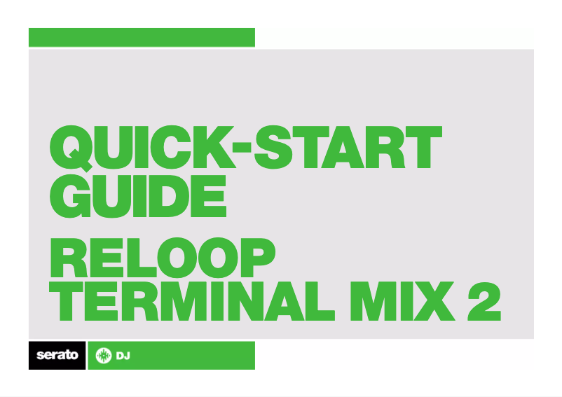 Page 1 de la notice Manuel utilisateur Serato Reloop Terminal Mix 2 DJ