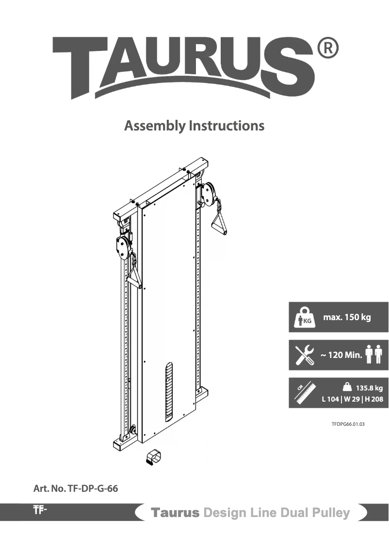 Page 1 de la notice Manuel utilisateur Taurus Design Line Dual Pulley