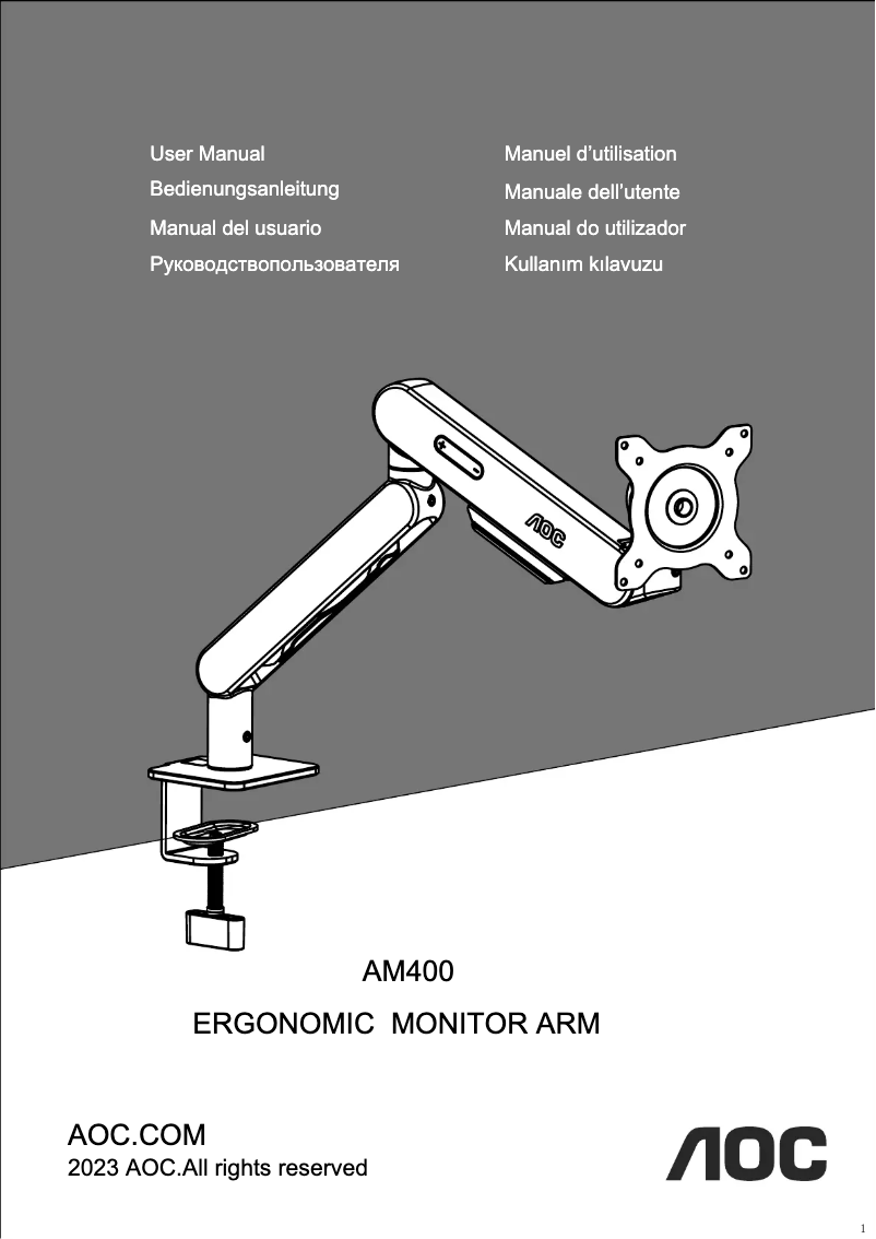 Page n°1 - Manuel utilisateur AOC AM400