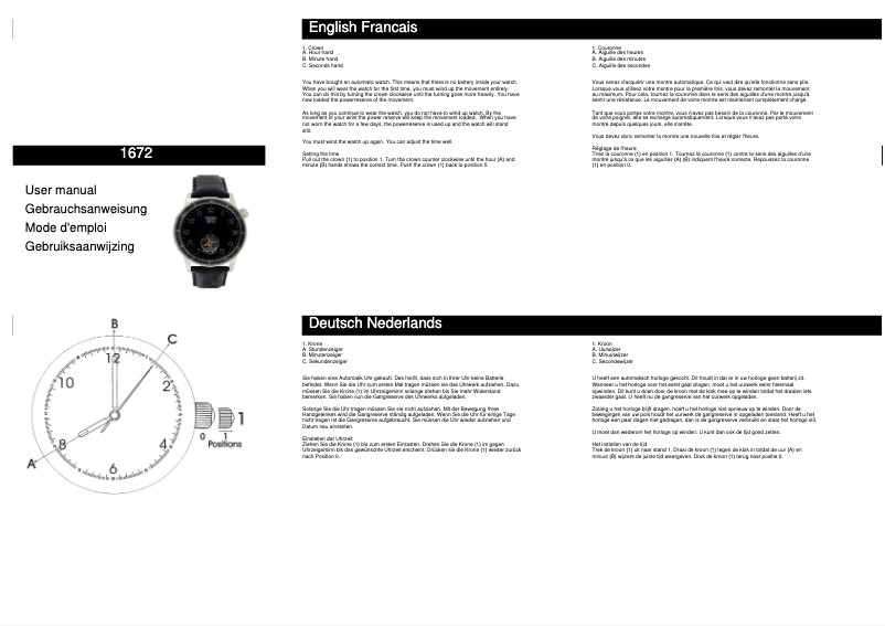 Image de la première page du manuel de l'appareil 1672