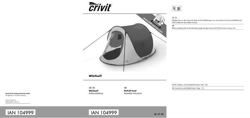 Page n°1 - Manuel utilisateur Crivit IAN 104999