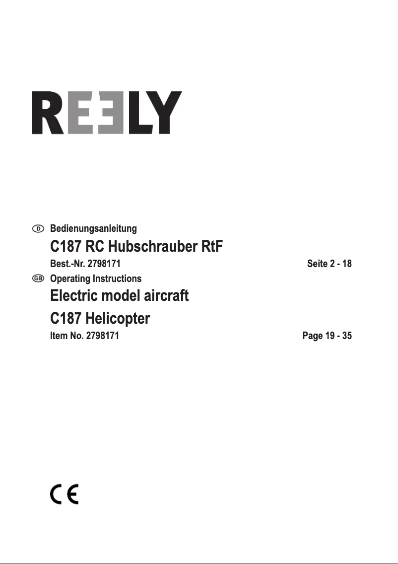 Image de la première page du manuel de l'appareil C187