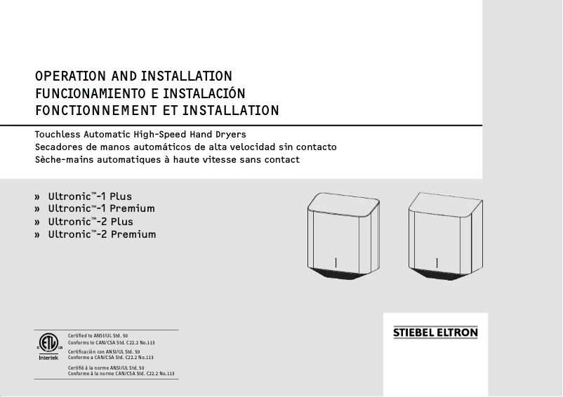 Page 1 de la notice Informations de garantie Stiebel Eltron Ultronic