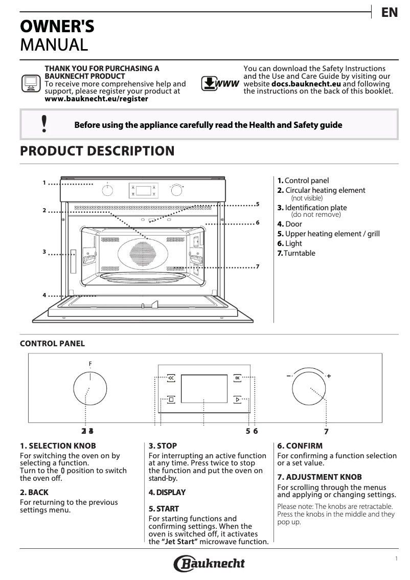 Page n°1 - Manuel utilisateur Bauknecht EMPK3 4545 IN