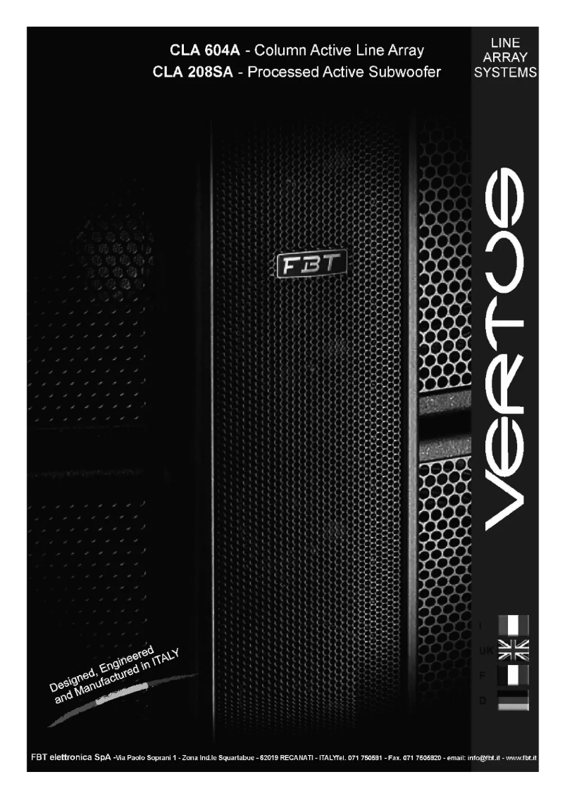 Page 1 de la notice Manuel utilisateur FBT Vertus CLA208SA