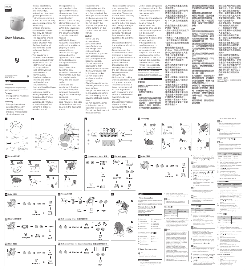 Imagen de la primera página del manual del dispositivo Viva Collection HD3070