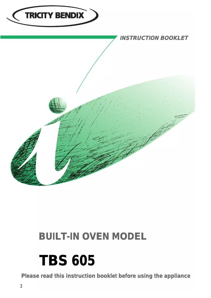 Page 1 de la notice Manuel utilisateur Tricity Bendix TBS605WH