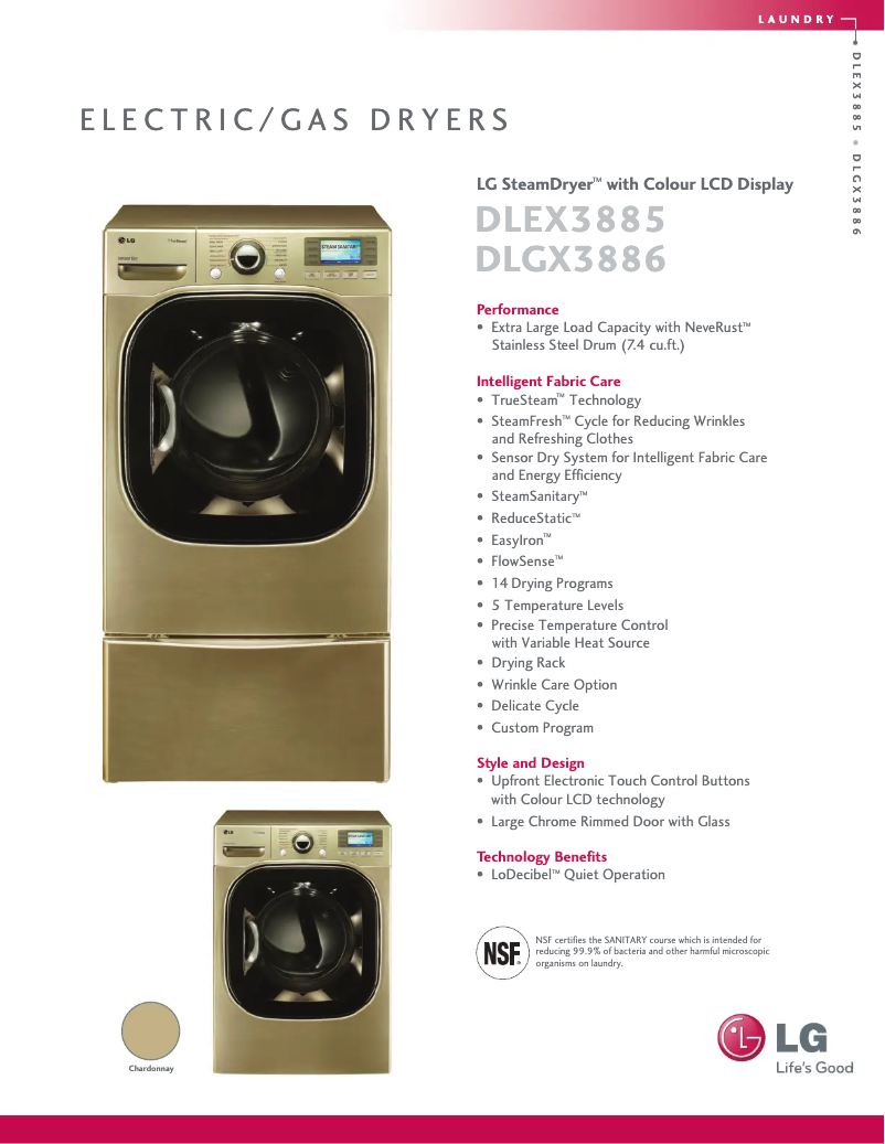 Image de la première page du manuel de l'appareil DLGX3886C