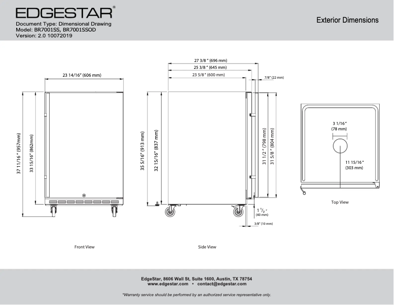 Image de la première page du manuel de l'appareil BR7001SSOD