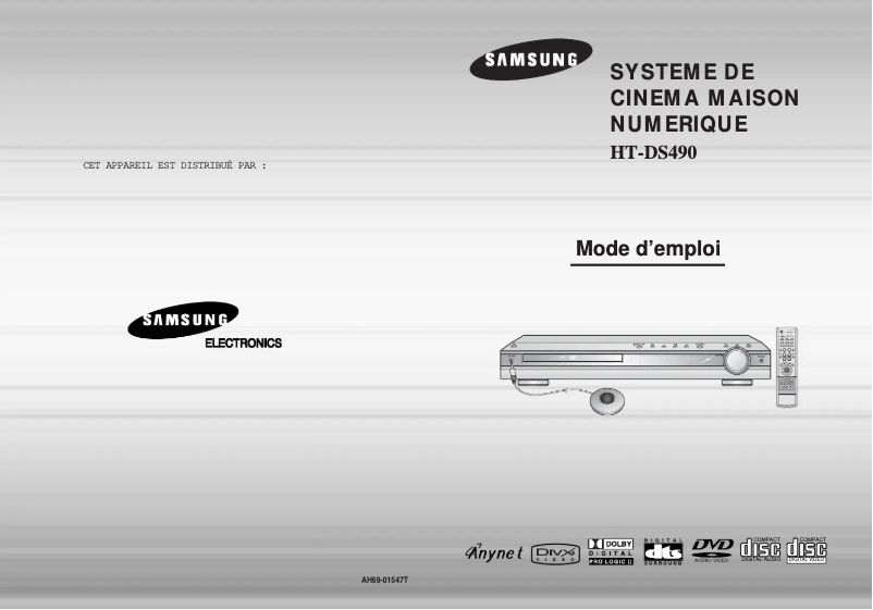 Page 1 de la notice Manuel utilisateur Samsung HT-DS490