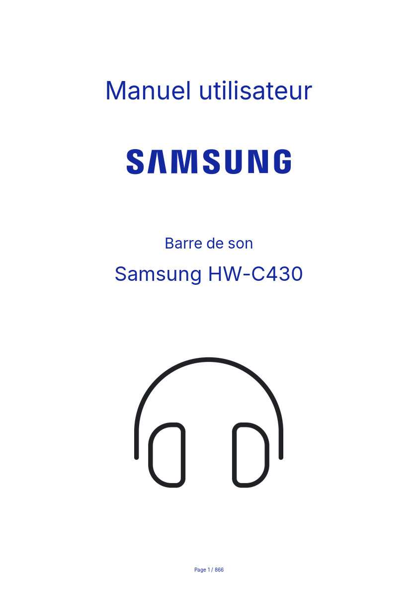 Image de la première page du manuel de l'appareil HW-C430