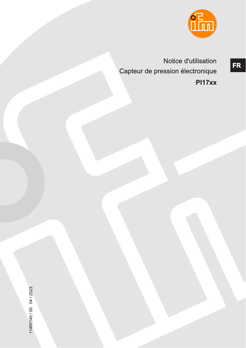 Page n°1 - Manuel utilisateur IFM PI1743