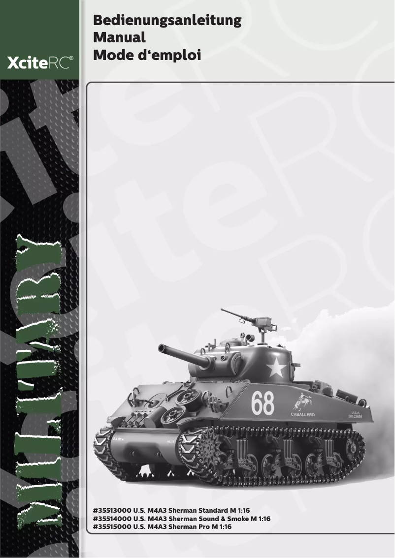 Image de la première page du manuel de l'appareil U.S. M4A3 Sherman