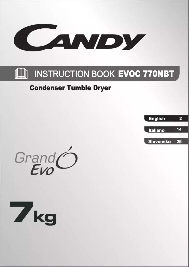 Page n°1 - Manuel utilisateur Candy EVOC 770NBT-84
