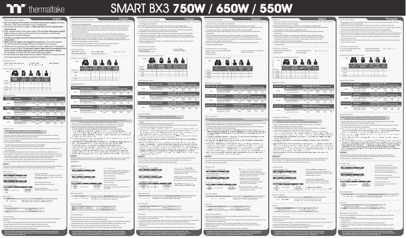 Page 1 de la notice Manuel utilisateur Thermaltake Smart BX3 Bronze