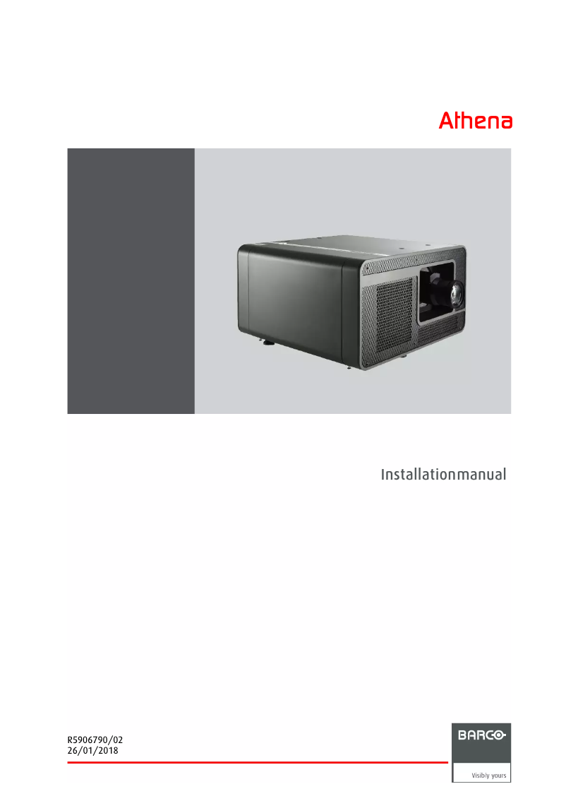 Page n°1 - Manuel utilisateur Barco R9008100