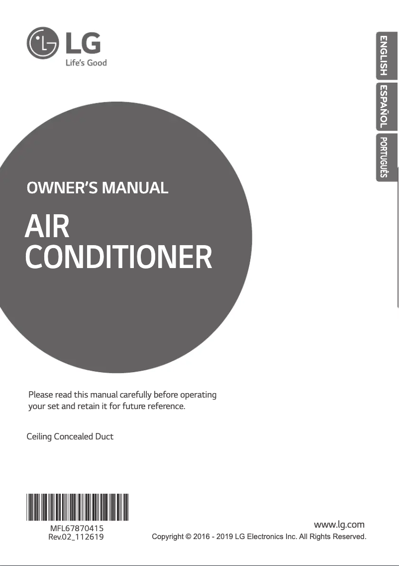 Page 1 de la notice Manuel utilisateur LG ABNW60GM3S1